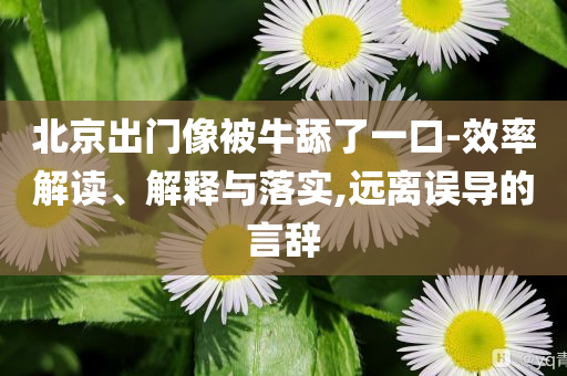 北京出門像被牛舔了一口-效率解讀、解釋與落實,遠(yuǎn)離誤導(dǎo)的言辭