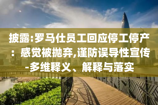 披露:羅馬仕員工回應(yīng)停工停產(chǎn)：感覺被拋棄,謹(jǐn)防誤導(dǎo)性宣傳-多維釋義、解釋與落實(shí)