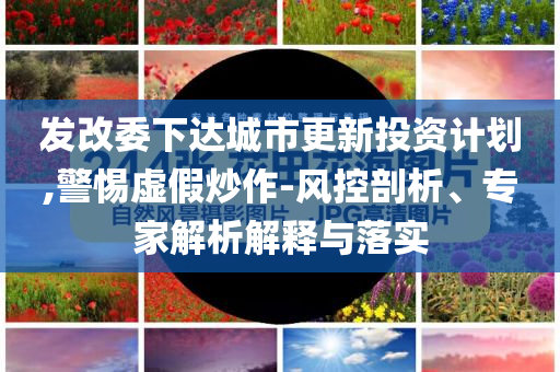 發(fā)改委下達(dá)城市更新投資計劃,警惕虛假炒作-風(fēng)控剖析、專家解析解釋與落實(shí)