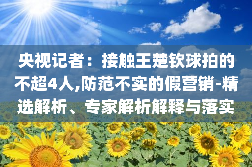 央視記者：接觸王楚欽球拍的不超4人,防范不實的假營銷-精選解析、專家解析解釋與落實