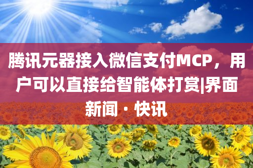 騰訊元器接入微信支付MCP，用戶可以直接給智能體打賞|界面新聞 · 快訊