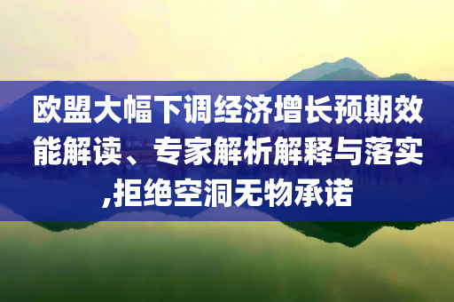 歐盟大幅下調(diào)經(jīng)濟(jì)增長預(yù)期效能解讀、專家解析解釋與落實(shí),拒絕空洞無物承諾