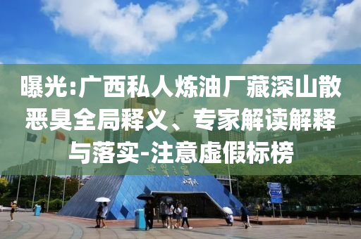 曝光:廣西私人煉油廠藏深山散惡臭全局釋義、專家解讀解釋與落實(shí)-注意虛假標(biāo)榜