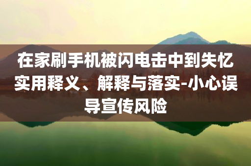 在家刷手機被閃電擊中到失憶實用釋義、解釋與落實-小心誤導宣傳風險