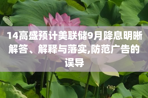 14高盛預(yù)計(jì)美聯(lián)儲(chǔ)9月降息明晰解答、解釋與落實(shí),防范廣告的誤導(dǎo)