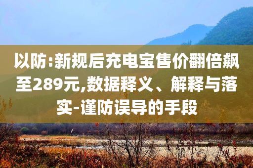 以防:新規(guī)后充電寶售價翻倍飆至289元,數(shù)據(jù)釋義、解釋與落實-謹(jǐn)防誤導(dǎo)的手段