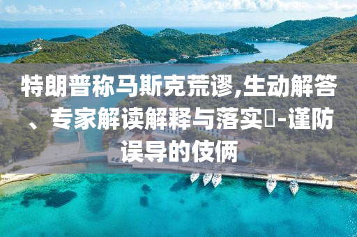 特朗普稱(chēng)馬斯克荒謬,生動(dòng)解答、專(zhuān)家解讀解釋與落實(shí)?-謹(jǐn)防誤導(dǎo)的伎倆