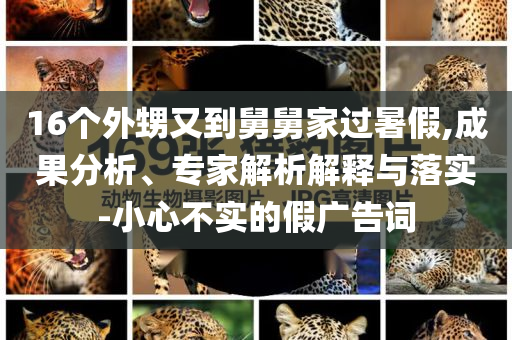 16個(gè)外甥又到舅舅家過(guò)暑假,成果分析、專(zhuān)家解析解釋與落實(shí)-小心不實(shí)的假?gòu)V告詞
