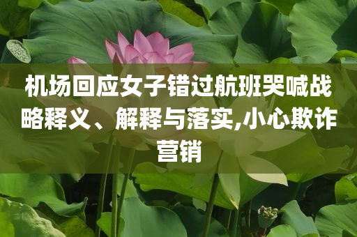 機場回應(yīng)女子錯過航班哭喊戰(zhàn)略釋義、解釋與落實,小心欺詐營銷
