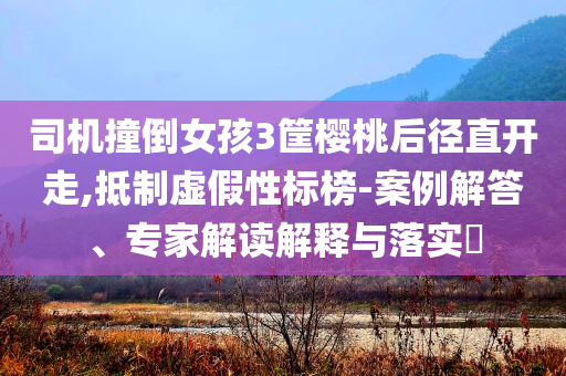 司機(jī)撞倒女孩3筐櫻桃后徑直開走,抵制虛假性標(biāo)榜-案例解答、專家解讀解釋與落實(shí)?