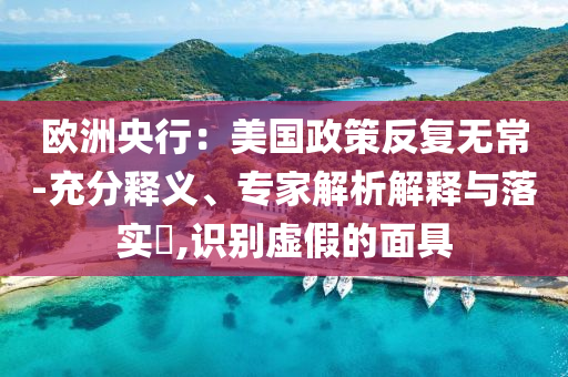 歐洲央行：美國政策反復(fù)無常-充分釋義、專家解析解釋與落實(shí)?,識(shí)別虛假的面具