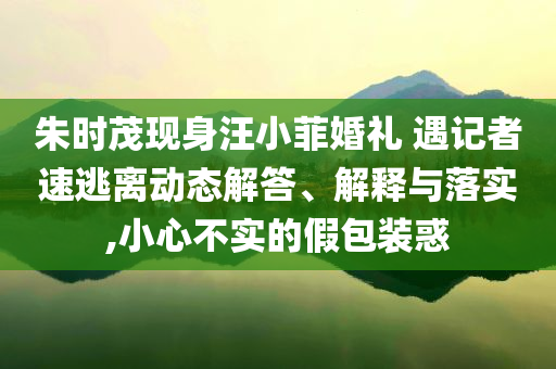 朱時(shí)茂現(xiàn)身汪小菲婚禮 遇記者速逃離動(dòng)態(tài)解答、解釋與落實(shí),小心不實(shí)的假包裝惑