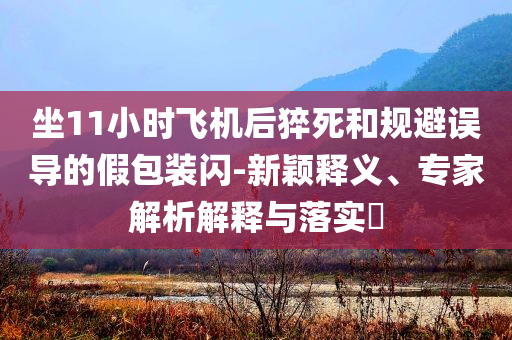 坐11小時飛機后猝死和規(guī)避誤導的假包裝閃-新穎釋義、專家解析解釋與落實?