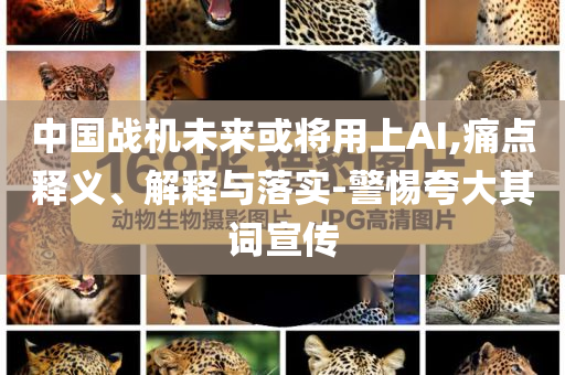 中國戰(zhàn)機(jī)未來或?qū)⒂蒙螦I,痛點(diǎn)釋義、解釋與落實(shí)-警惕夸大其詞宣傳