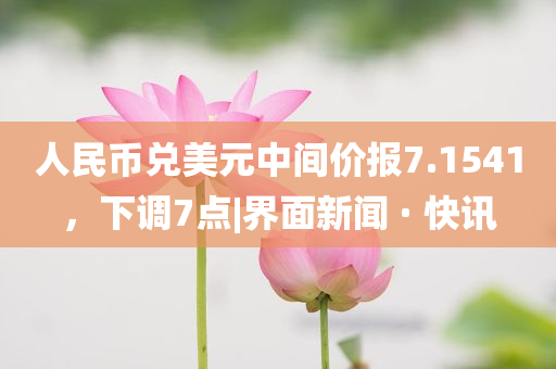 人民幣兌美元中間價(jià)報(bào)7.1541，下調(diào)7點(diǎn)|界面新聞 · 快訊