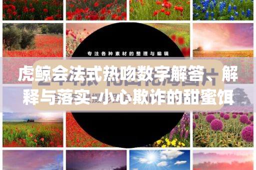 虎鯨會(huì)法式熱吻數(shù)字解答、解釋與落實(shí)-小心欺詐的甜蜜餌