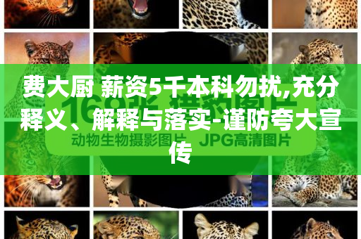 費大廚 薪資5千本科勿擾,充分釋義、解釋與落實-謹防夸大宣傳