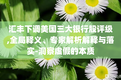 匯豐下調(diào)美國(guó)三大銀行股評(píng)級(jí),全局釋義、專(zhuān)家解析解釋與落實(shí)-洞察虛假的本質(zhì)