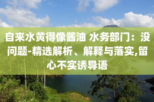 自來(lái)水黃得像醬油 水務(wù)部門(mén)：沒(méi)問(wèn)題-精選解析、解釋與落實(shí),留心不實(shí)誘導(dǎo)語(yǔ)