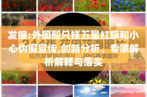 發(fā)掘:外國船只掛五星紅旗和小心偽假宣傳,創(chuàng)新分析、專家解析解釋與落實(shí)