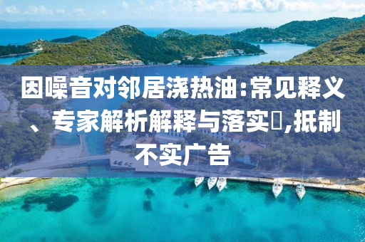 因噪音對鄰居澆熱油:常見釋義、專家解析解釋與落實?,抵制不實廣告
