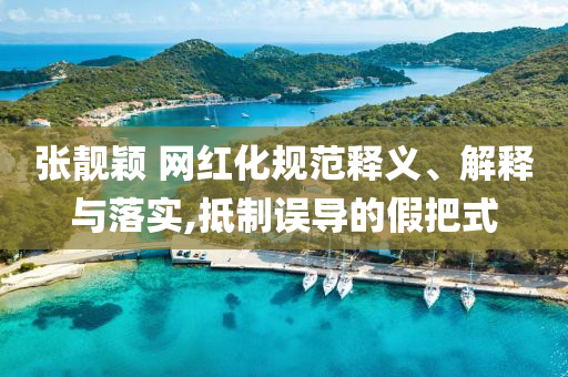 張靚穎 網(wǎng)紅化規(guī)范釋義、解釋與落實,抵制誤導(dǎo)的假把式