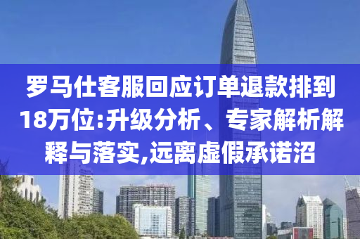 羅馬仕客服回應訂單退款排到18萬位:升級分析、專家解析解釋與落實,遠離虛假承諾沼
