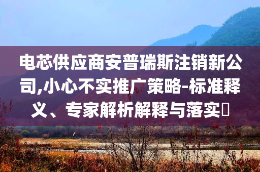 電芯供應(yīng)商安普瑞斯注銷新公司,小心不實(shí)推廣策略-標(biāo)準(zhǔn)釋義、專家解析解釋與落實(shí)?