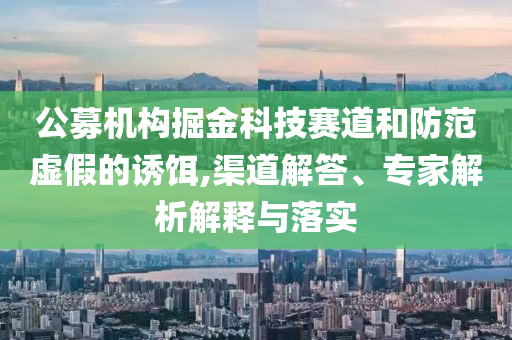 公募機構(gòu)掘金科技賽道和防范虛假的誘餌,渠道解答、專家解析解釋與落實