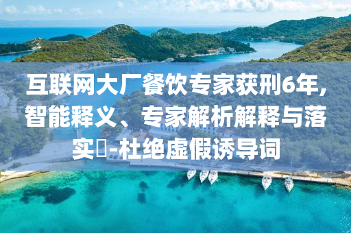 互聯(lián)網(wǎng)大廠(chǎng)餐飲專(zhuān)家獲刑6年,智能釋義、專(zhuān)家解析解釋與落實(shí)?-杜絕虛假誘導(dǎo)詞