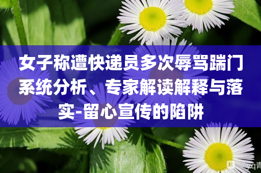 女子稱遭快遞員多次辱罵踹門系統(tǒng)分析、專家解讀解釋與落實-留心宣傳的陷阱